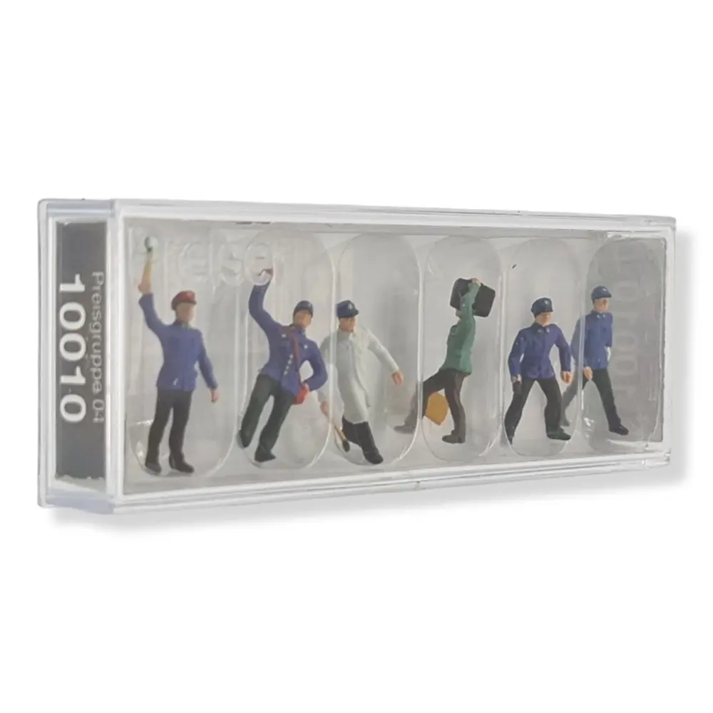 Lot de 6 employés / personnels de gare PREISER 10010 - HO 1/87 - 2