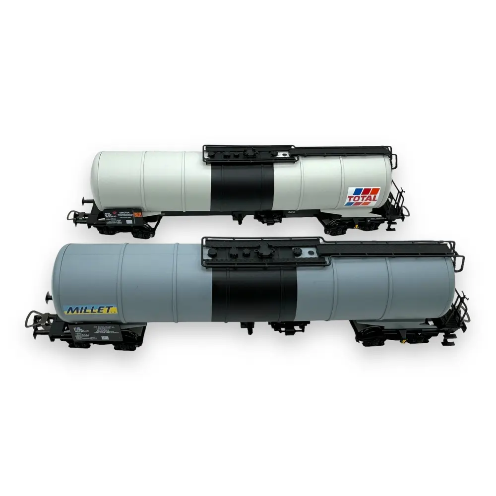 2 Wagons Citernes "MILLET" et "TOTAL" - PIKO 97306 - HO 1/87 - SNCF - EP V - DC - 3