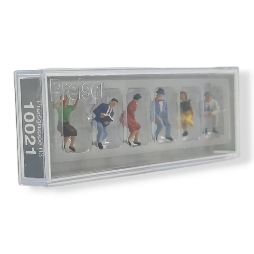 Pack de 6 Personnages assis - Figurine - PREISER 10021 - Échelle HO : 1/87ème - 2