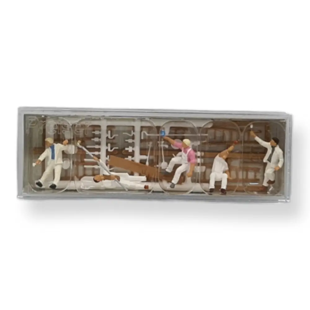 Cinq peintres en plein travail et leurs accessoires - Preiser 10478 - HO 1/87e - 3