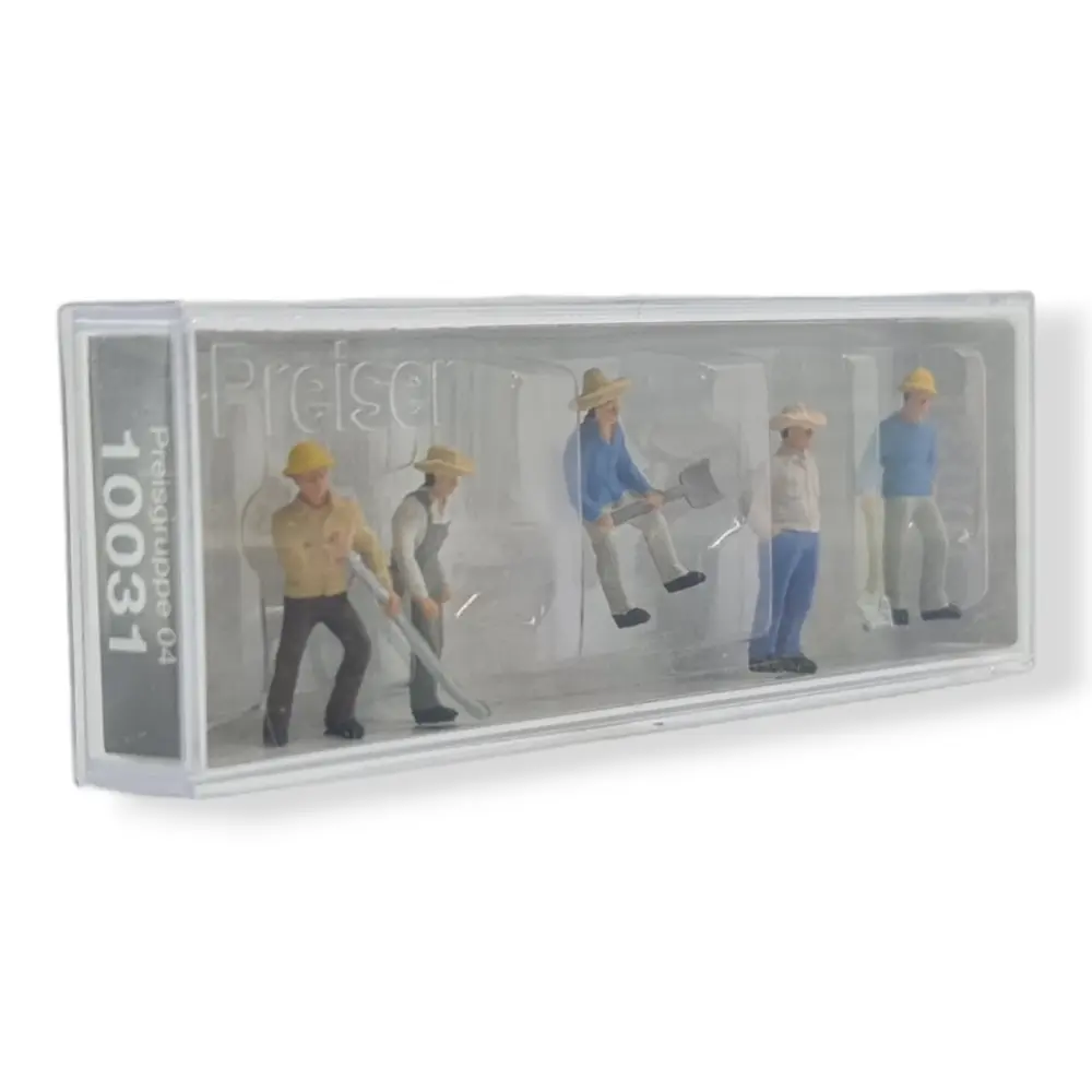 Pack de 5 Poseurs de voies - Figurine - PREISER 10031 - Échelle HO : 1/87ème - 2