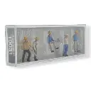 Pack de 5 Poseurs de voies - Figurine - PREISER 10031 - Échelle HO : 1/87ème - 2