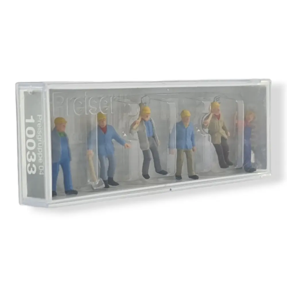 Pack de 6 Ouvriers - Figurine - PREISER 10033 - Échelle HO : 1/87ème - 2