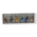 Pack de 6 Fermiers - Figurine - PREISER 10040 - Échelle HO : 1/87ème - 3