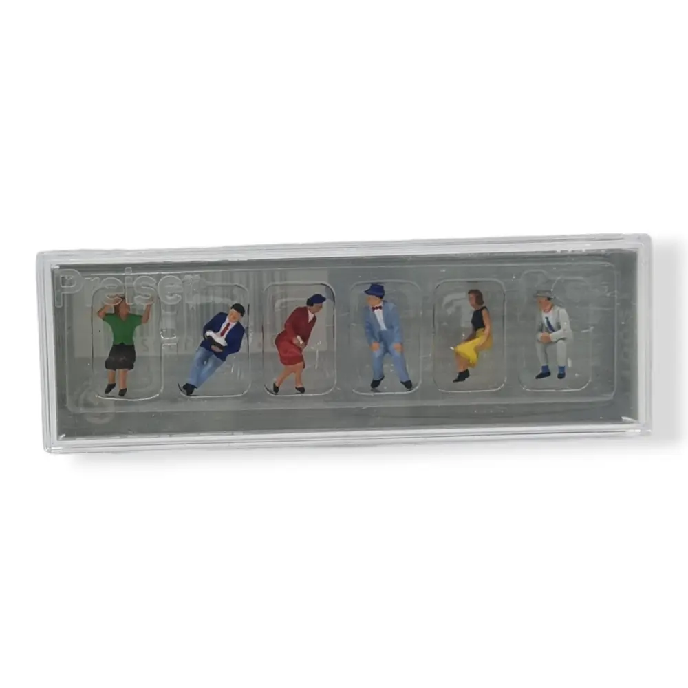 Pack de 6 Personnages assis - Figurine - PREISER 10021 - Échelle HO : 1/87ème - 3