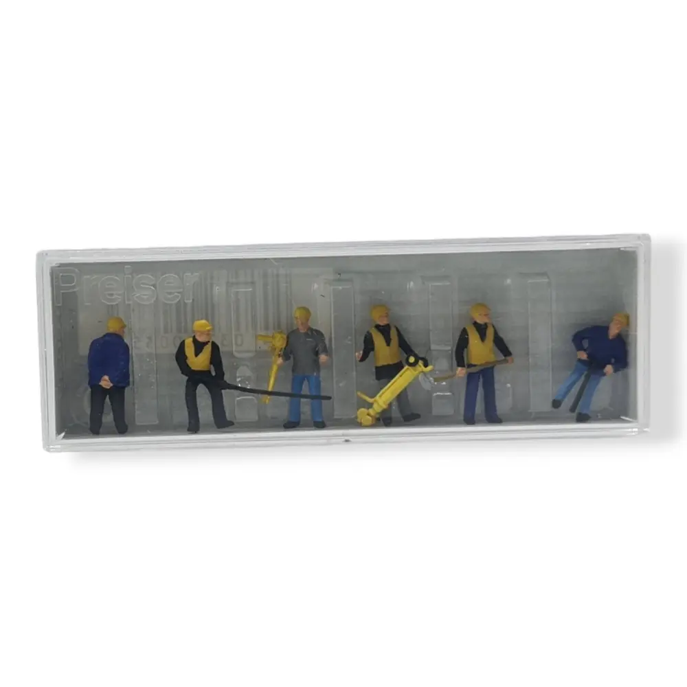 Pack de 6 Personnages - Groupe de maintenance - Figurine - PREISER 10035 - Échelle HO : 1/87ème - 3