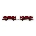 Set de 2 wagons couverts primeurs Ghs 69.9 - Piko 97311 - HO 1/87 - SNCF - Ep IV-V - 2R - 3