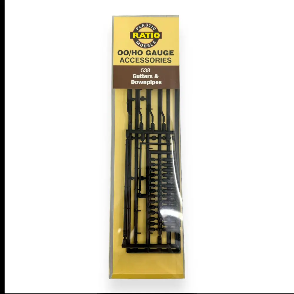 Gouttières & Tuyaux de Descente d'eau - RATIO 538 - Échelle OO 1/76 / HO 1/87 - Noir - 2