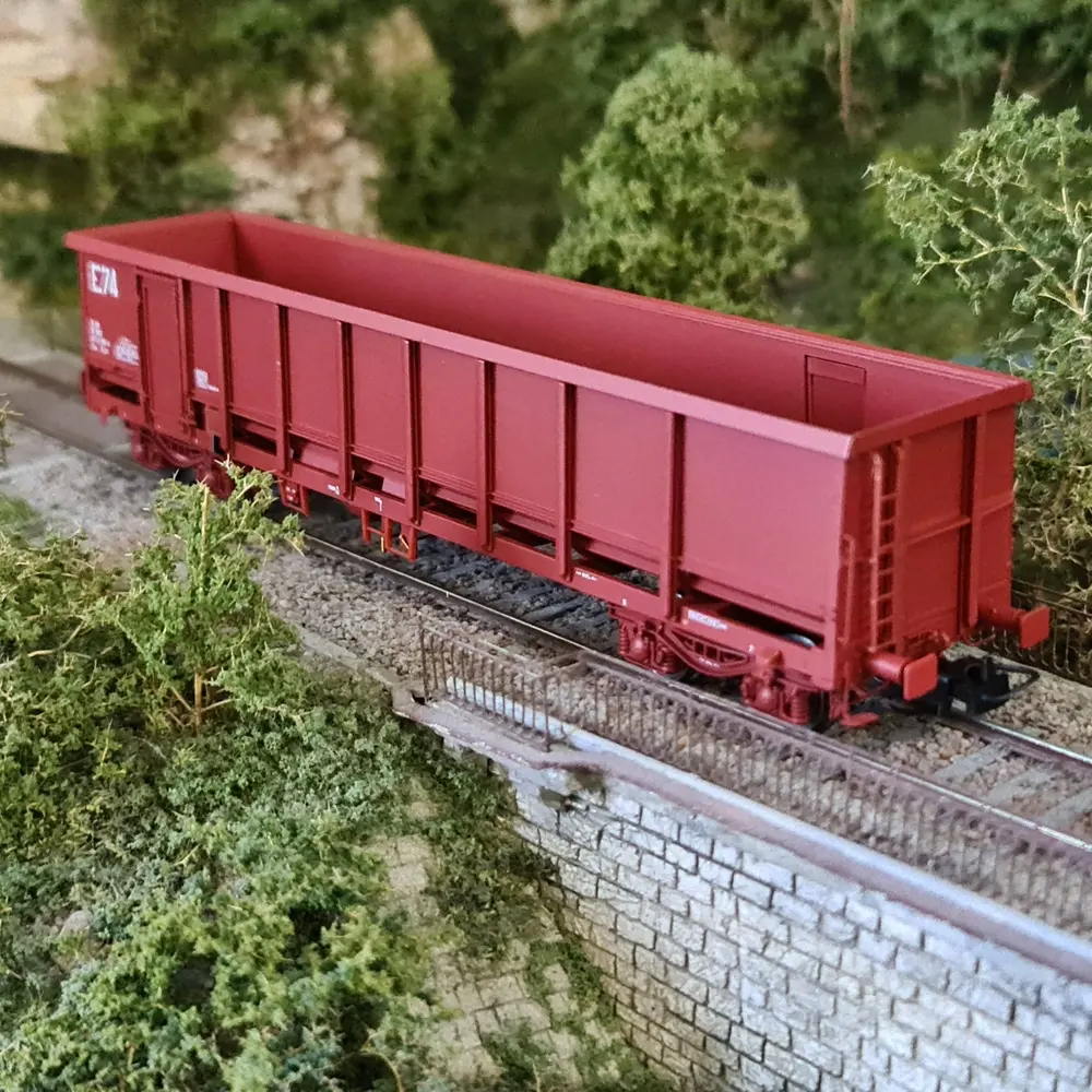 Wagon tombereau FAS rouge 606 "E 74" REE MODELES WBSE013 - SNCF - HO 1/87 - 5