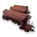 Set 3 Wagons Trémie T8 Tads REE Modèles WB841 - HO 1/87 - SNCF - EP IV - 2