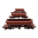 Set 3 wagons trémie F70 UAS REE Modèles WB806 - HO 1/87 - SNCF - EP VI - 3