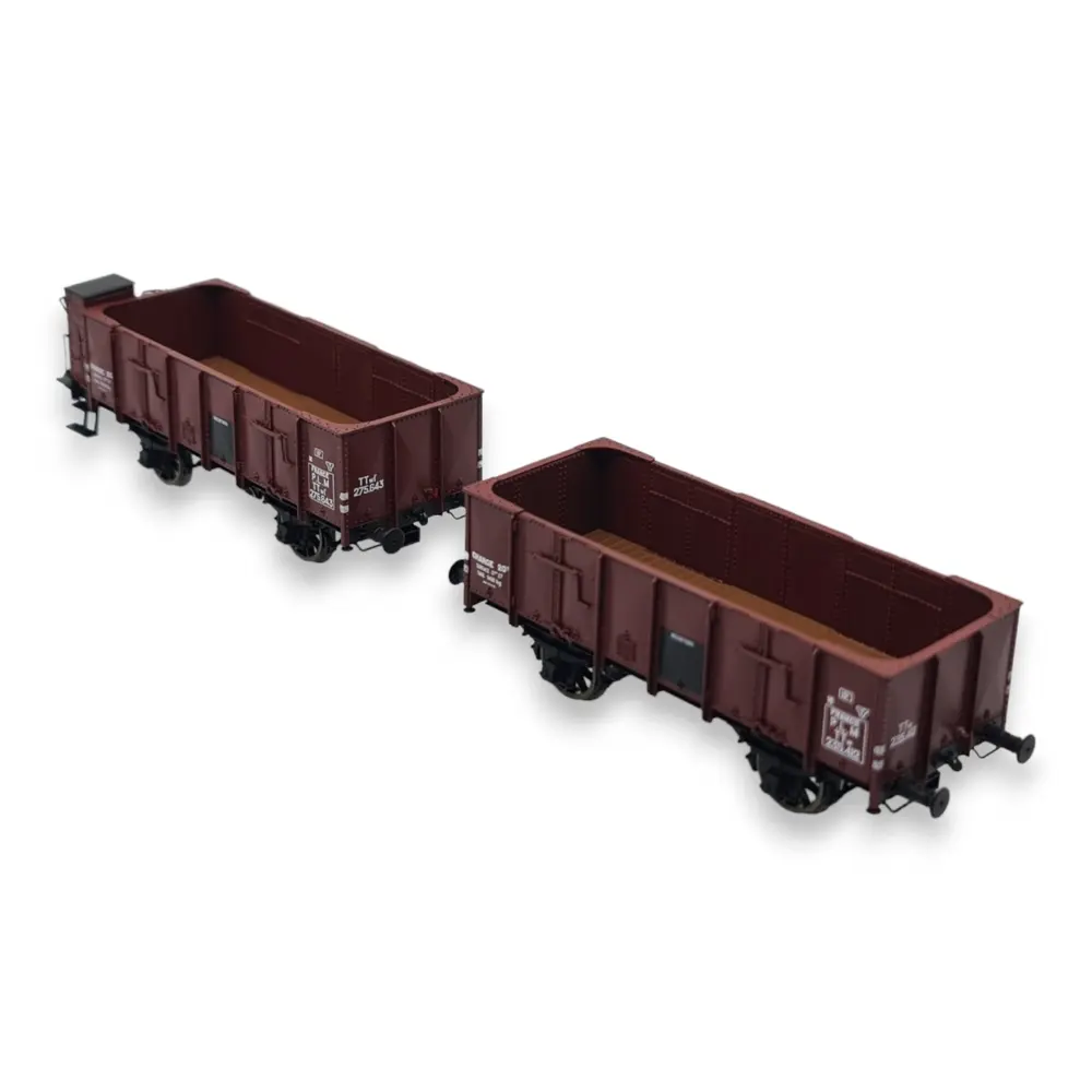 Pack 2 wagons tombereaux OCEM 19 REE Modèles WB827 - HO 1/87 - 2
