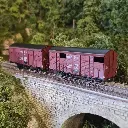 Set 2 Wagons ex-couverts 20T PLM REE Modèles WB735 - HO 1/87 - EP II - 4