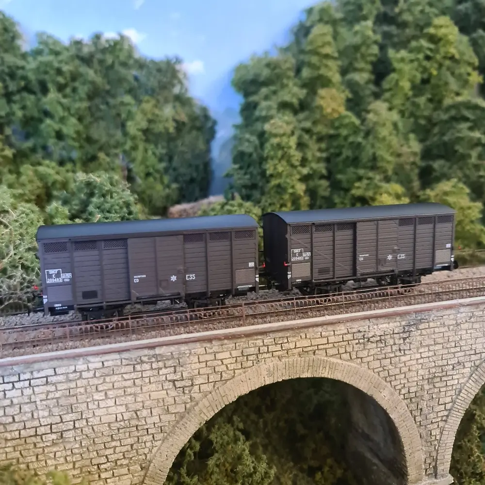 Set 2 Wagons primeurs ex-10T Type 3 REE Modèles WB747 - HO 1/87 - SNCF - EP III - 4