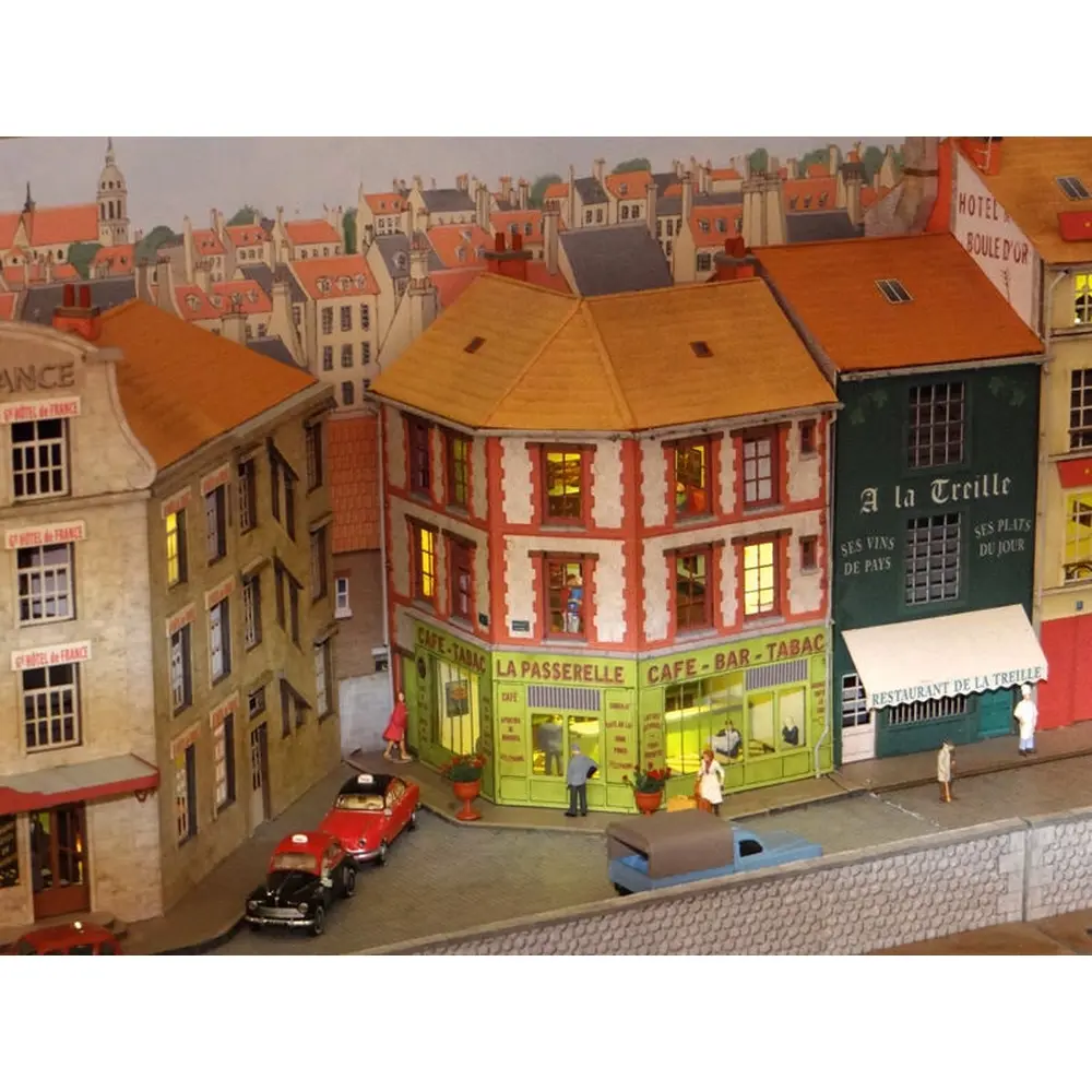 Immeuble d’angle à 90° (Café - Bar - Tabac) - Régions et Compagnies VIL019 - HO 1/87  - 4