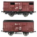 Set 2 Wagons ex-couverts 20T PLM REE Modèles WB735 - HO 1/87 - EP II - 3