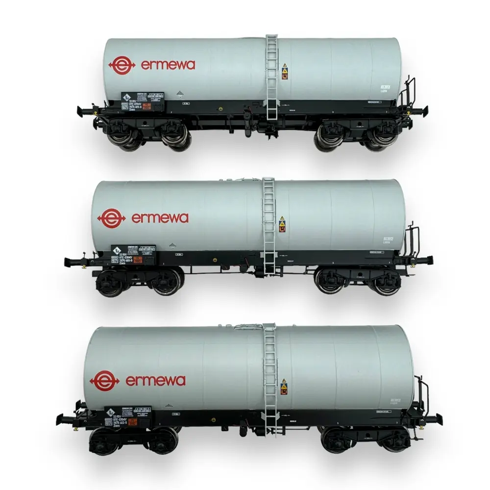 Set de 3 wagons citernes FAUVET-GIREL "ERMEWA" Ree Modèles WB-658 - HO 1/87 - SNCF - Ep V - 2R - 3