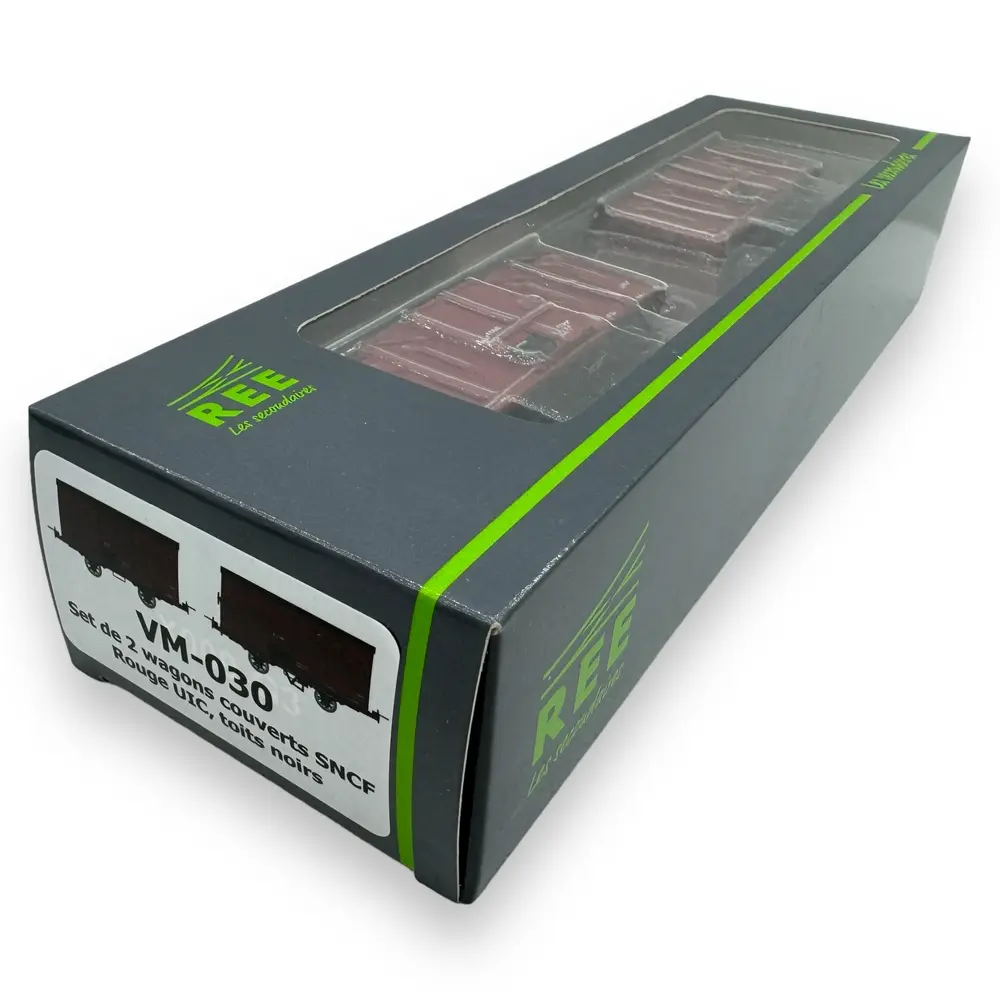 Set de 2 wagons couverts - Ree Modèles VM-030 - HOe/HOm 1/87 - SNCF - Ep III - 2R - 4