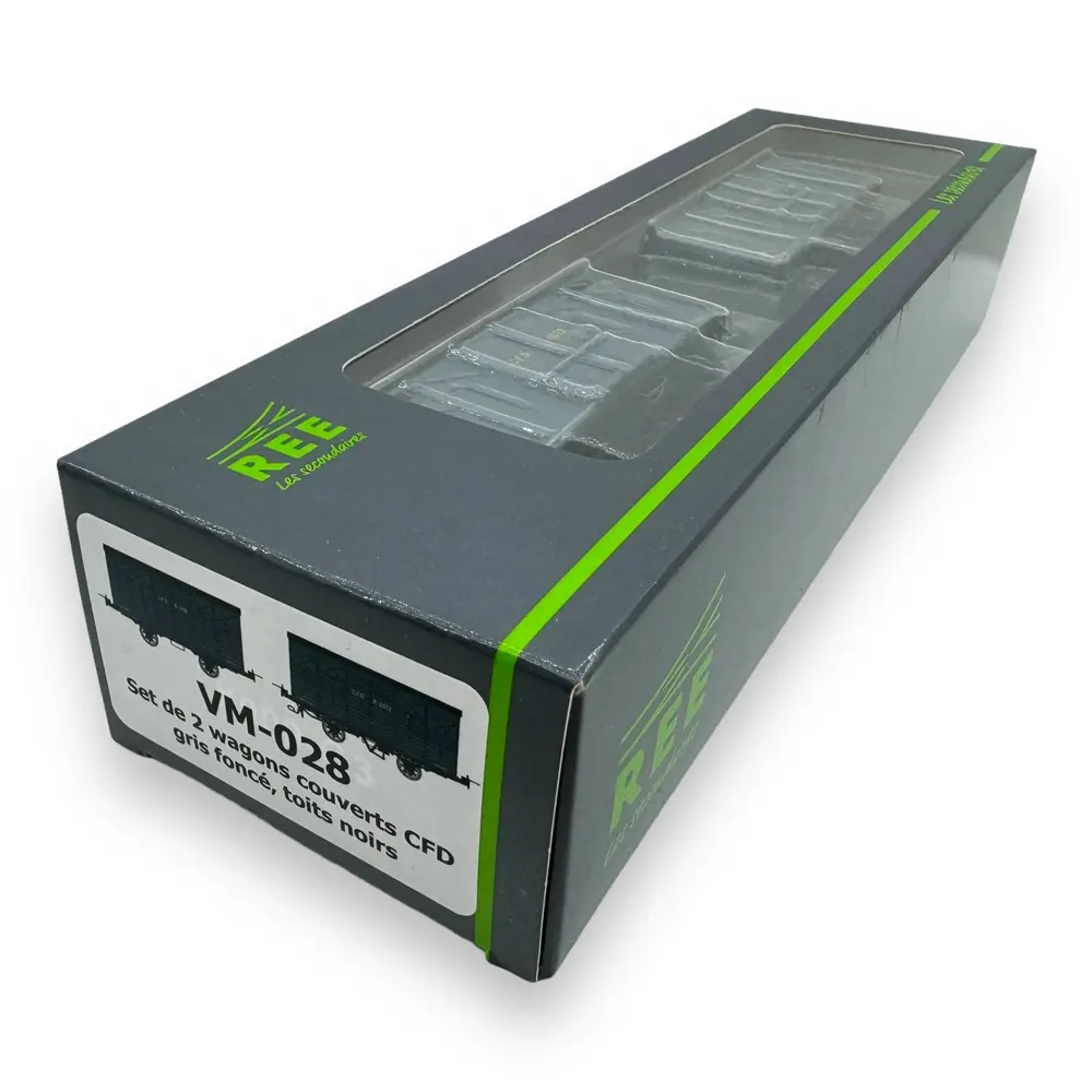 Set de 2 wagons couverts - Ree Modèles VM-028 - HO/HOe 1/87 - CFD - 2R - 4