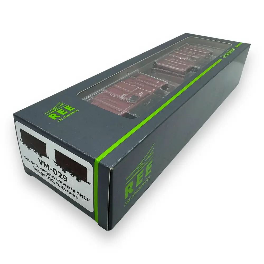 Set 2 wagons couverts - Ree Modèles VM-029 - HOe/HOm 1/87 - CFD - Ep III - 2R - 4