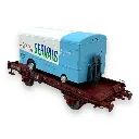 Wagon UFR Mono-Porteur + Fourgon Frigo "GERVAIS" REE Modeles WB653 - HO 1/87 - 2