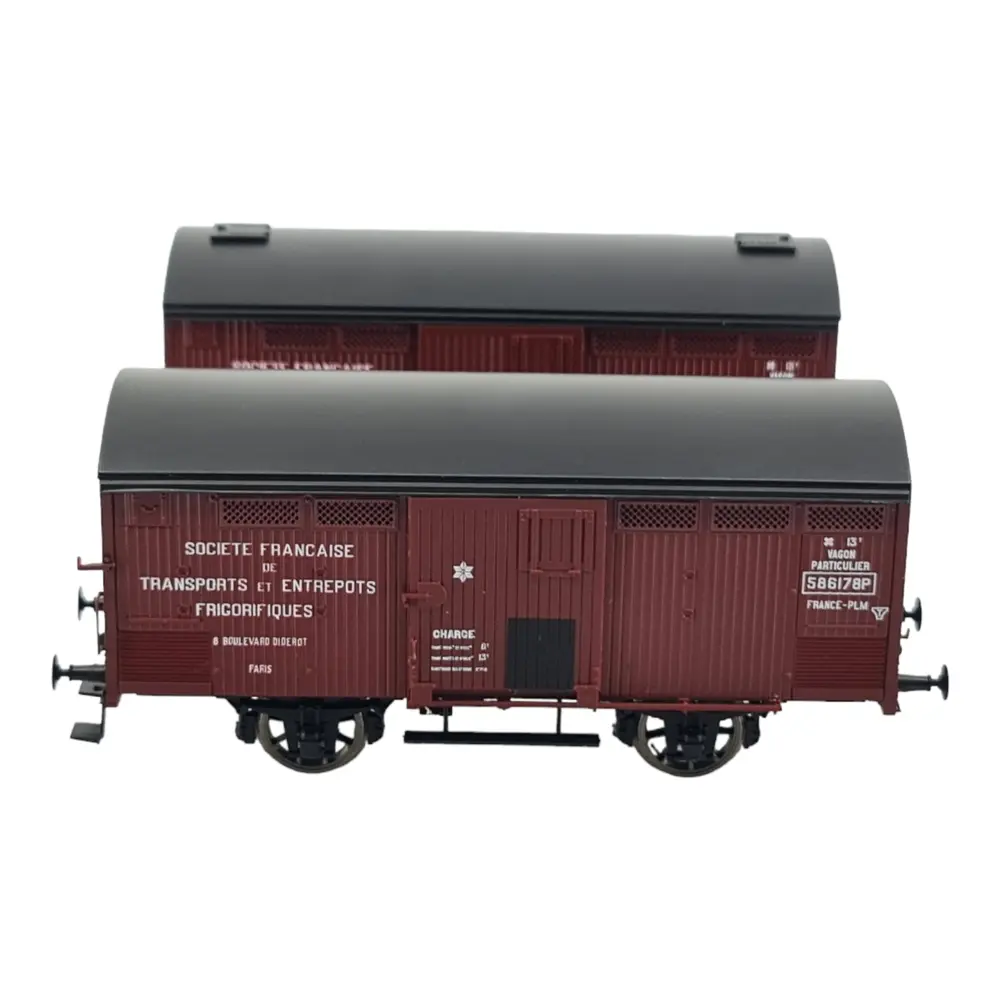 Set 2 Wagons ISOTHERME Ex-primeur rouge sideros REE MODELES WB763 - PLM HO 1/87 - 2