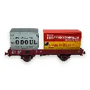 Wagon plat OCEM 29 + 2 cadres - Ree Modèles WB-608 - HO 1/87 - SNCF - Ep III - 2R - 3