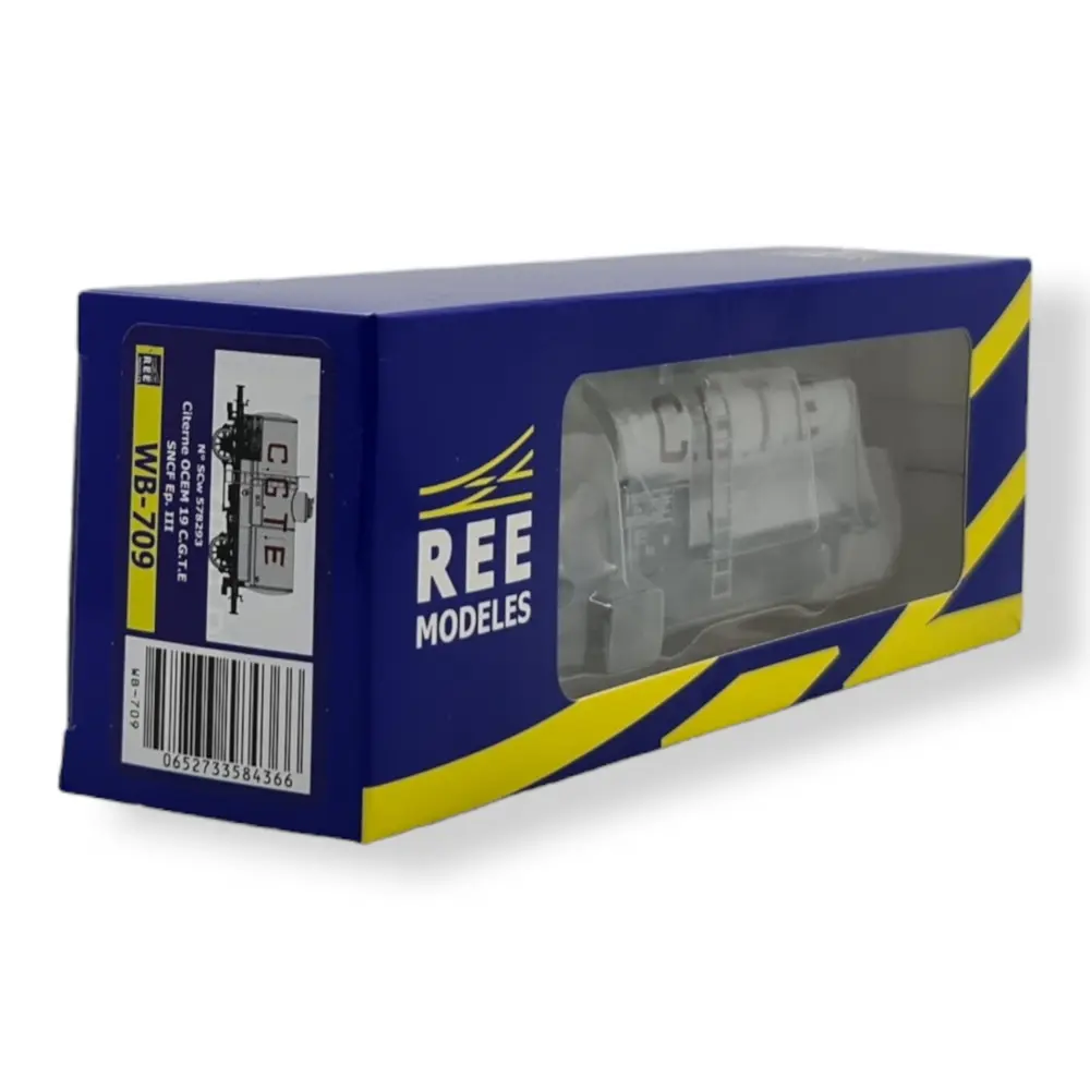  Wagon Citerne OCEM 19 - SNCF - C.G.T.E. - REE MODELES WB709 - HO : 1/87 - EP. III  - 3