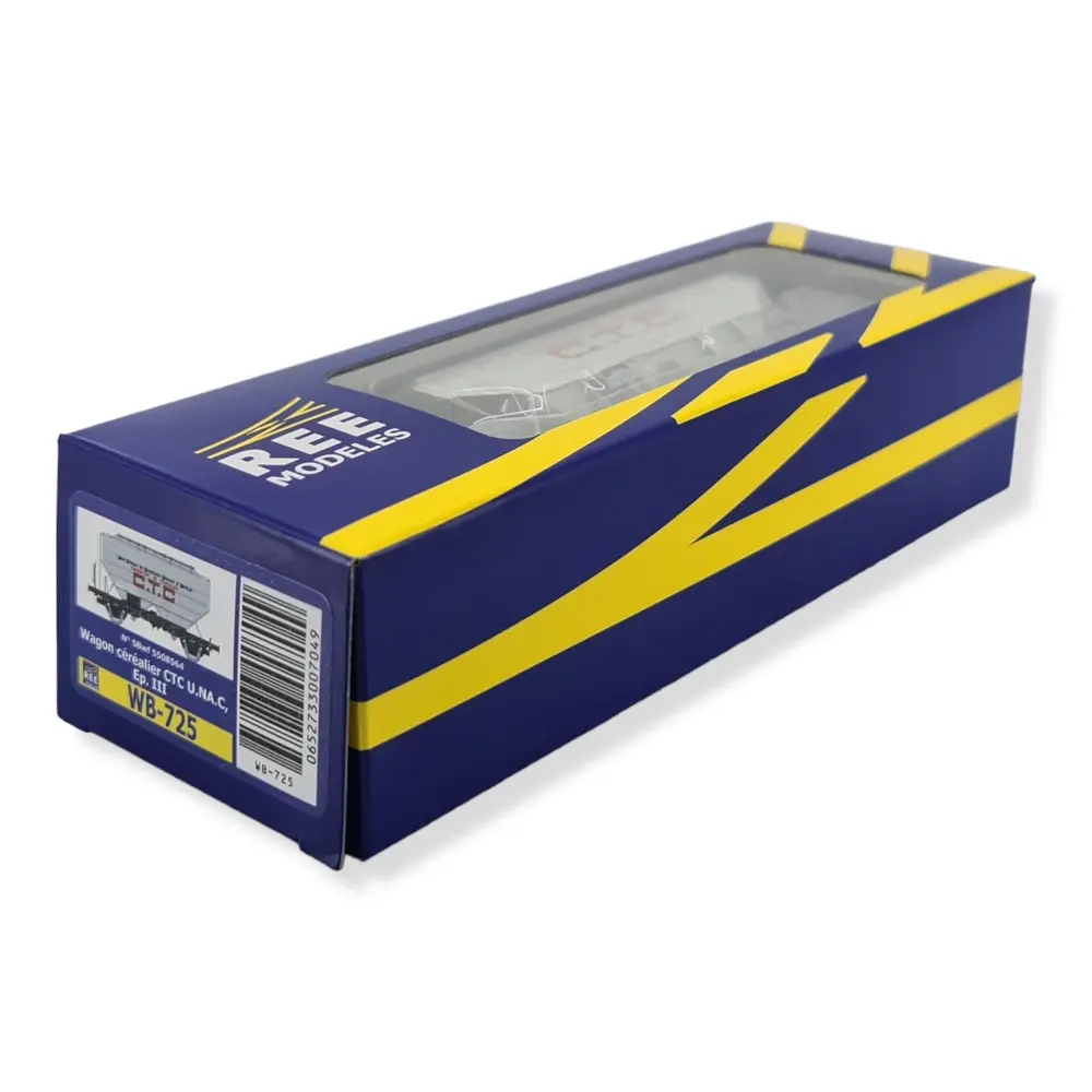 Wagon céréalier CTC UNAC gris - REE MODELES WB725 SNCF HO 1/87 - EP III - 4