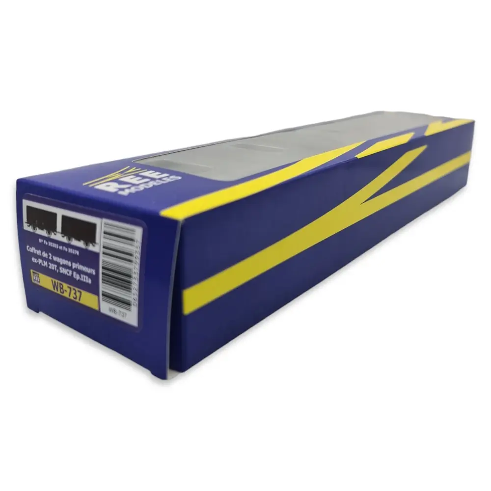 Set 2 Wagons ex-couverts primeurs 20T PLM REE Modèles WB737 - HO 1/87 - SNCF - EP III - 5
