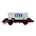 Wagon UFR mono-porteur + fourgon frigo "STEF" - Ree Modèles WB-650 - HO 1/87 - SNCF - Ep III - 2R - 3