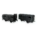 Coffret de 2 wagons couverts PLM 20T - Ree Modèles WB-701 - HO 1/87 - SNCF - Ep III - 2R - 2
