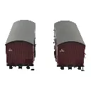 Set 2 Wagons primeurs 10T rouge sideros REE MODELES WB761 - SNCF HO 1/87 - EP II - 3