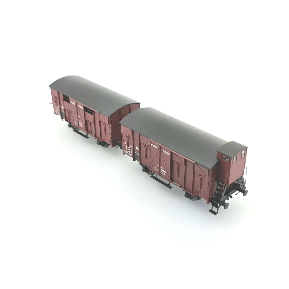 Set 2 wagons Couvert OCEM 19 REE Modèles WB685 - HO 1/87 - SNCF - EP II - 3