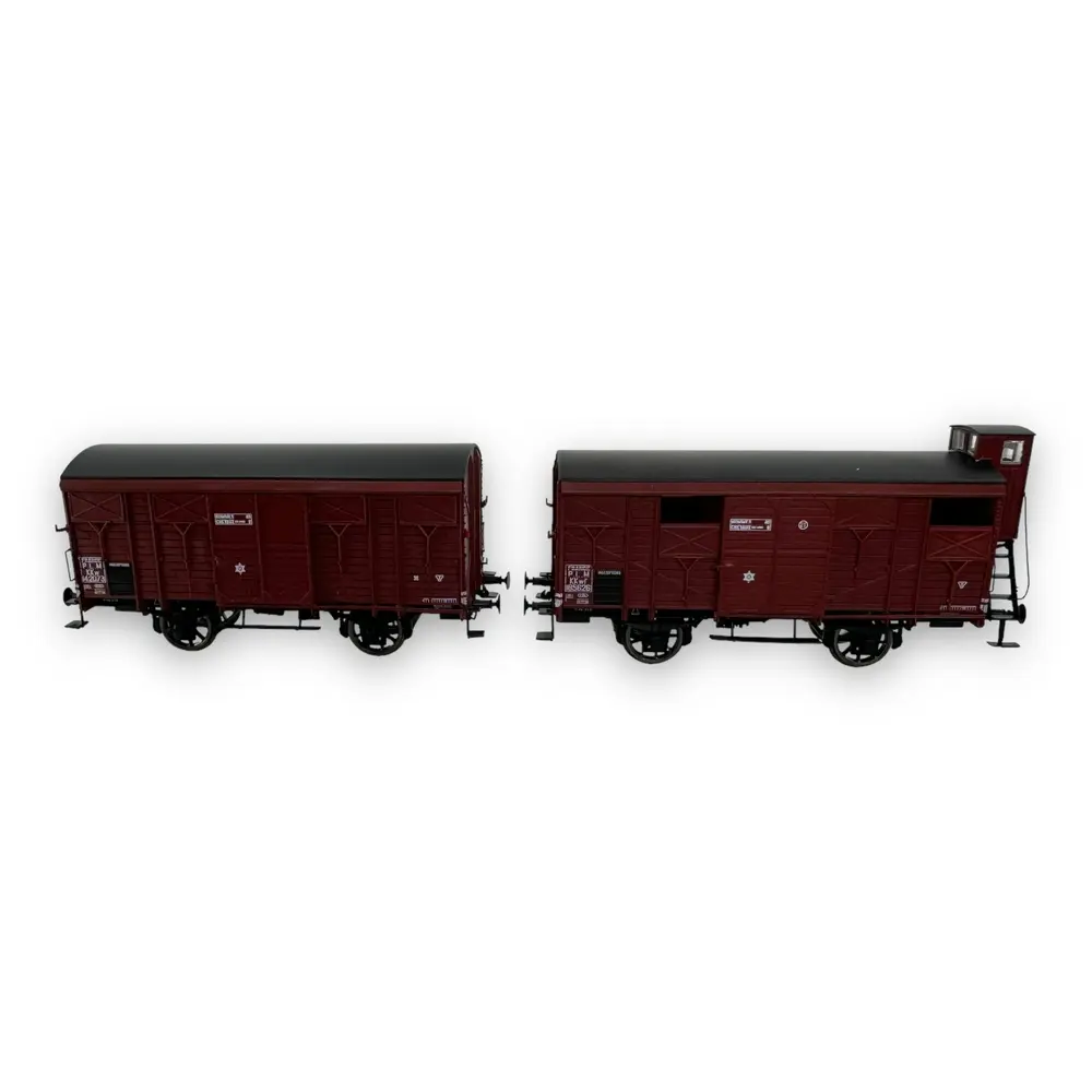Set 2 wagons Couvert PLM 20T REE Modèles WB696 - HO 1/87 - SNCF - EP II - 3