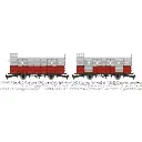 Set de 2 fourgons rouge/gris N° 2621 (portes fermées) et 2625 (2 portes ouvertes) - Ree Modèles VM047 - HOe/HOm - CFC - Ep III/IV - 2R - 2