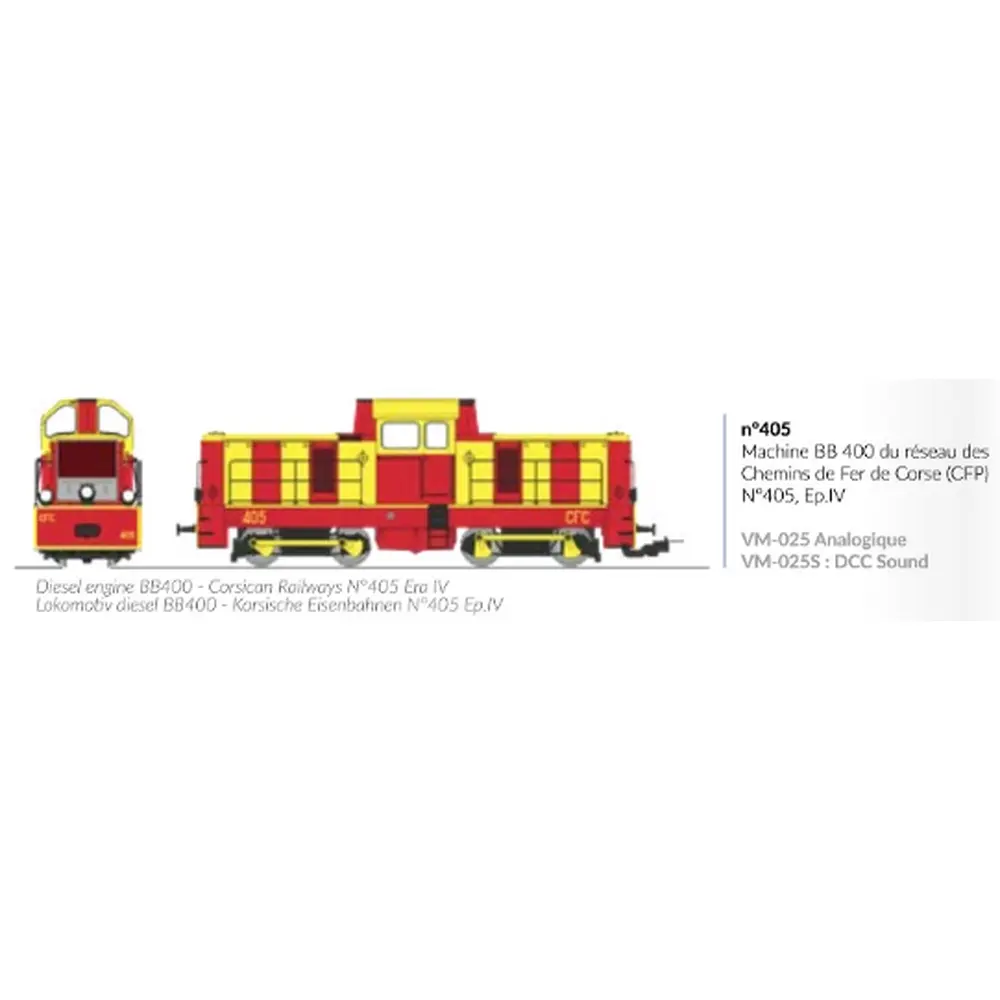Locotracteur diesel BB 405 - Ree Modèles VM025 - HOm 1/87 - SNCF/CFC - Ep III - Analogique - 2R - 3