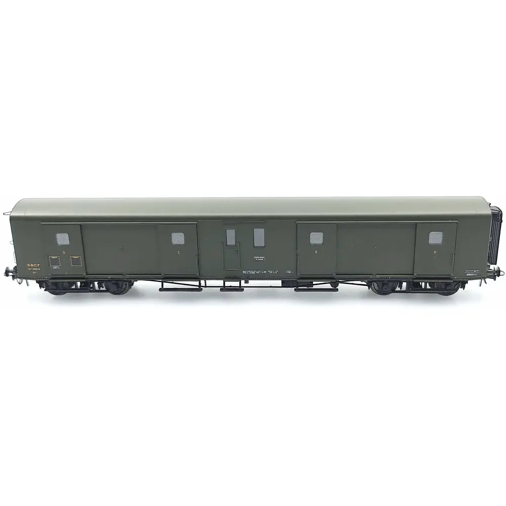 Fourgon à bogie Métallisé ex-PLM - Vert Avec Feux - REE MODELES VB363 - HO 1/87 - 2