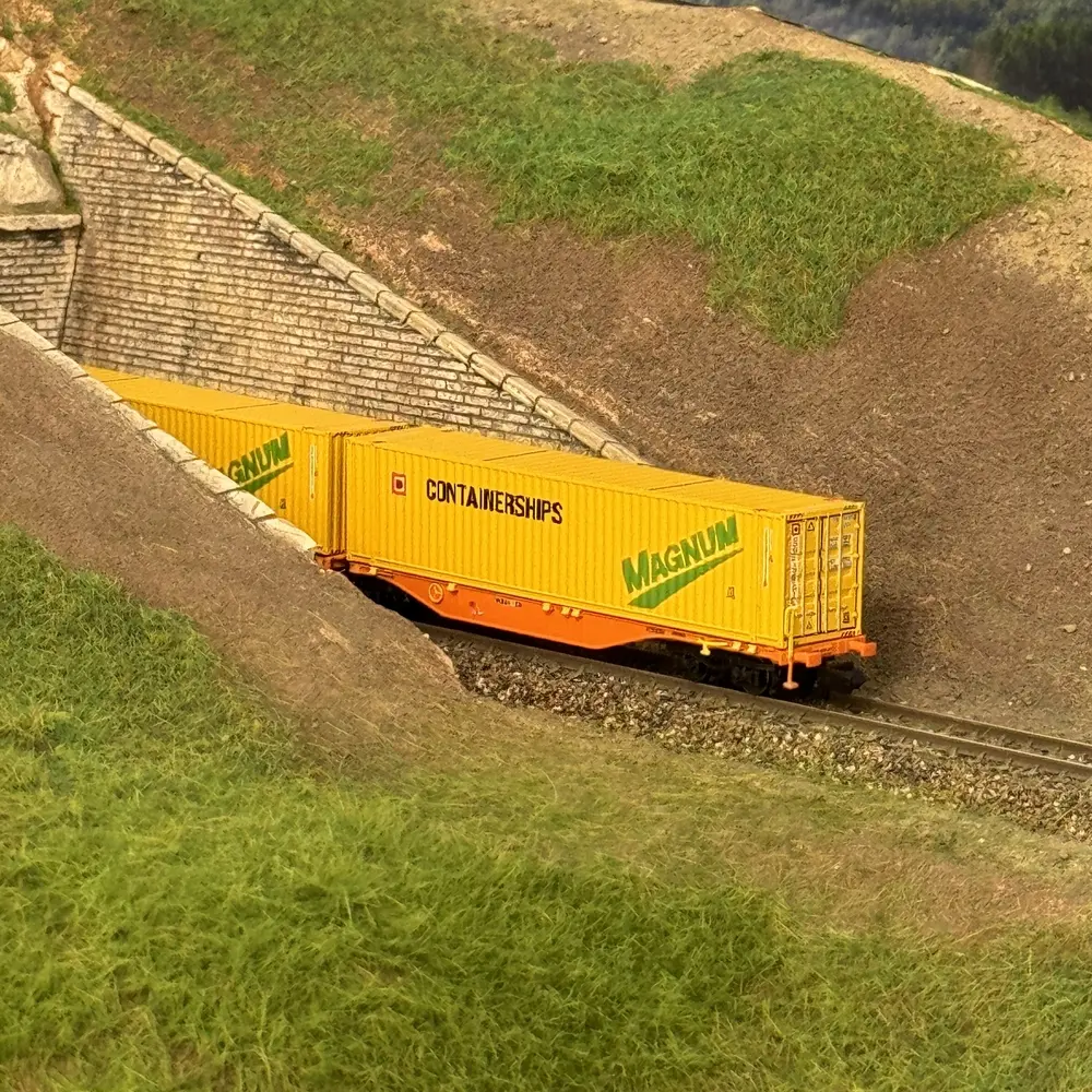 Wagon Sggmrss 90 WASCOSA + 2 Conteneurs 45’ "CONTAINERSHIPS MAGNUM" - REE MODÈLES NW233 - N 1/160 - SNCF - VI - 6