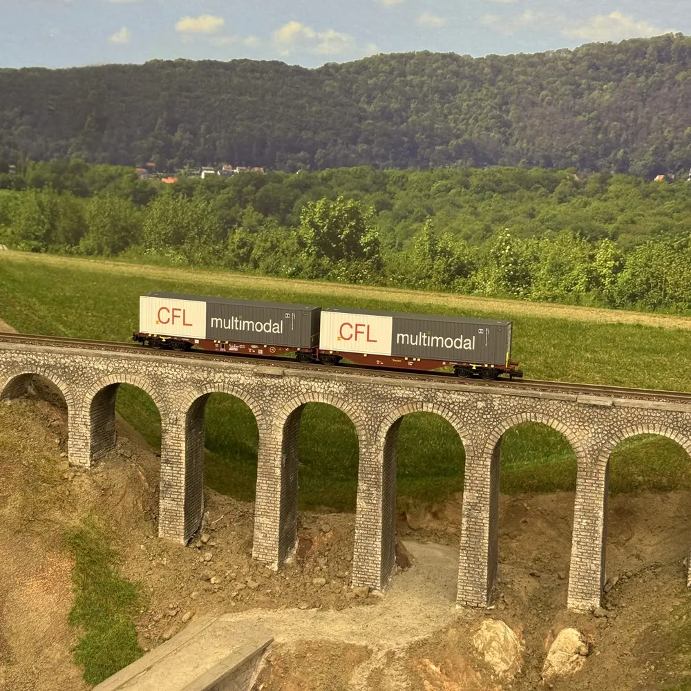 Wagon Sggmrss 90 TOUAX + 2 conteneurs 45’ "CFL multimodal" - REE MODÈLES NW-234 - N 1/160 - SNCF - VI - 5