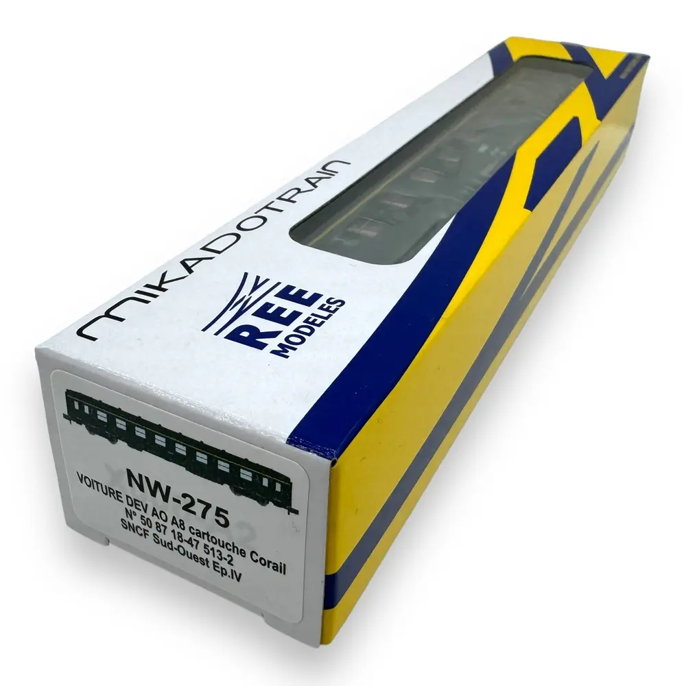 Voiture voyageurs DEV AO A8 - Ree Modèles NW-275 - N 1/160 - SNCF - Ep IV - 2R - 4