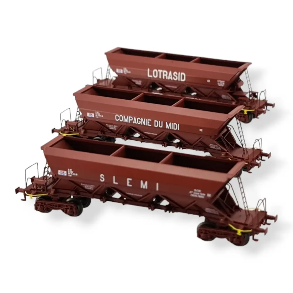 Set de 3 Wagons Trémies EX - REE MODÈLES NW-267 - N 1/160 - SNCF - EP IV - DC - 2