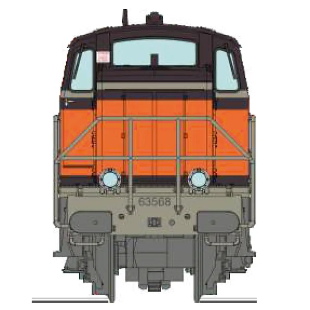Locomotive diesel BB 63568, livrée Arzens orange 435, logo "nouilles" - Ree Modèles NW365 - N 1/160 - SNCF - Ep V - Analogique - 2R - 2