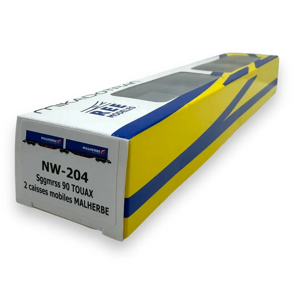 Wagon Porte-Conteneur Sggmrss90 "MALHERBE" - Ree Modèles NW-204 - N 1/160 - SNCF - EP V/VI - 4