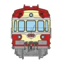 RGP 1 rouge TEE X 2777 + remorque XR 7777 avec 3ème phare - Ree Modèles NW356 - N 1/160 - SNCF - Ep III - Analogique - 2R - 2