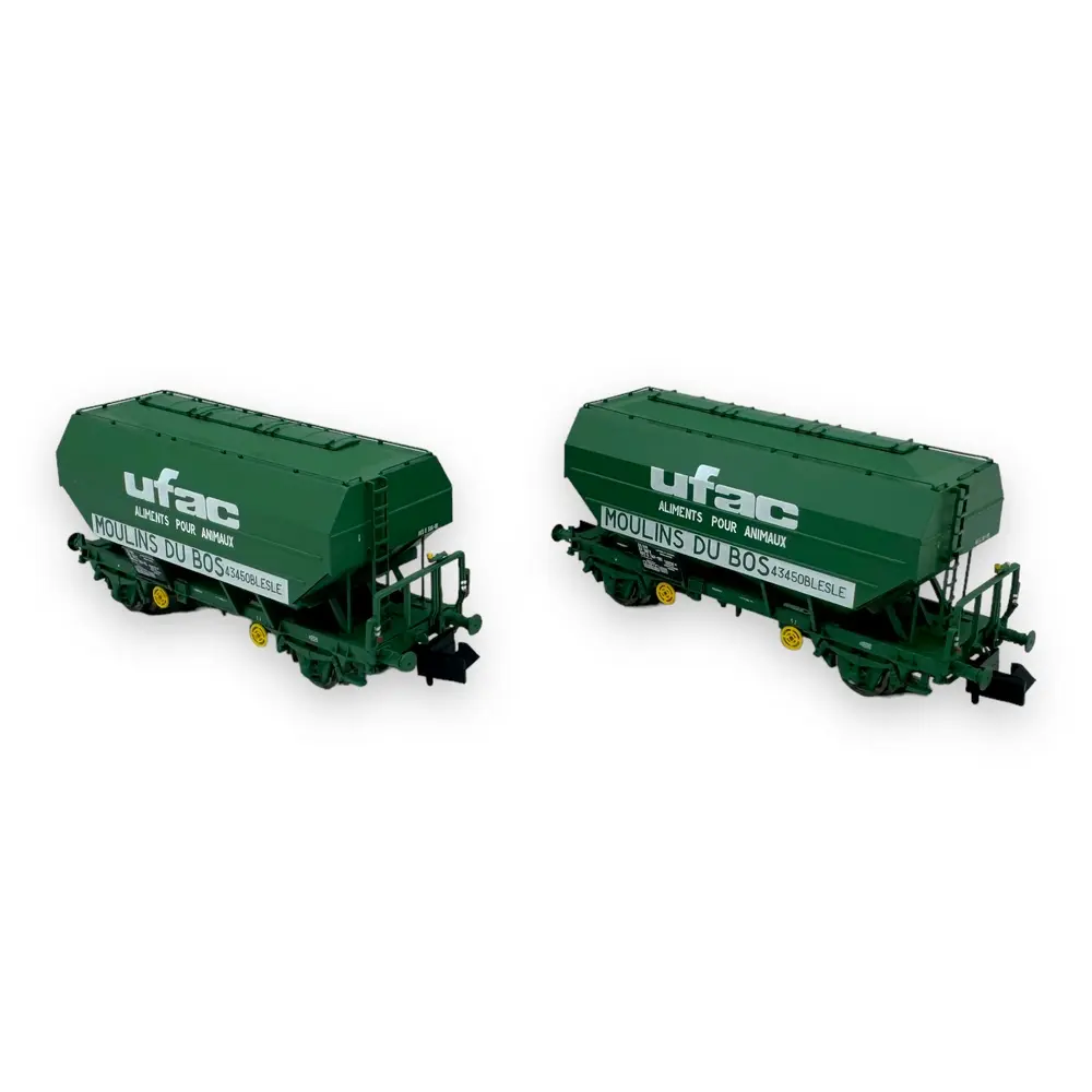 Set 2 wagons céréaliers - Ree Modèles NW-321 - N 1/160 - SNCF - Ep IV - 2R - 2