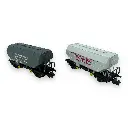 Set de 2 wagons céréaliers "C.T.C COTRAM" & "C.T.C UNCAC" - Ree Modèles NW-313 - N 1/160 - SNCF - Ep III - 2R - 2