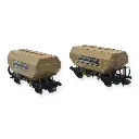 Coffret 2 wagons céréaliers - REE Modèles NW306 - N 1/160 - SNCF - EP III - 2