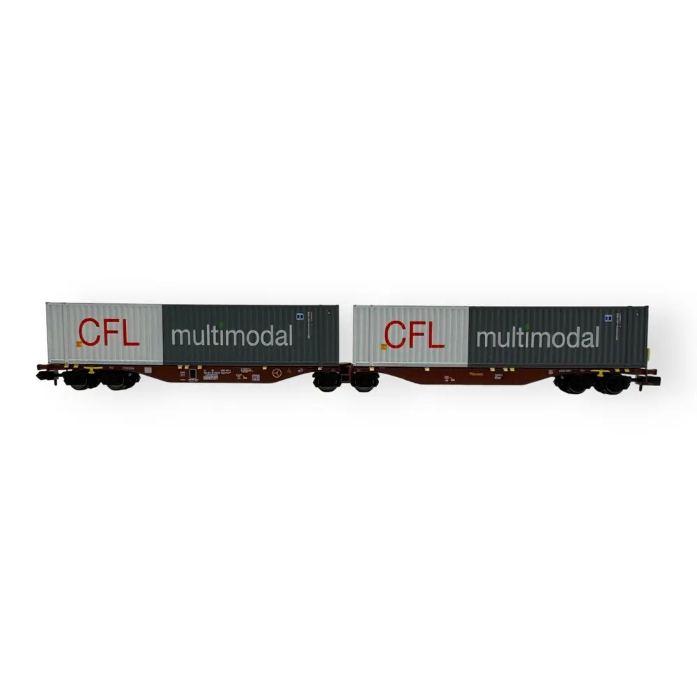 Wagon Sggmrss 90 TOUAX + 2 conteneurs 45’ "CFL multimodal" - REE MODÈLES NW-234 - N 1/160 - SNCF - VI - 3