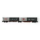 Wagon Sggmrss 90 TOUAX + 2 conteneurs 45’ "CFL multimodal" - REE MODÈLES NW-234 - N 1/160 - SNCF - VI - 3